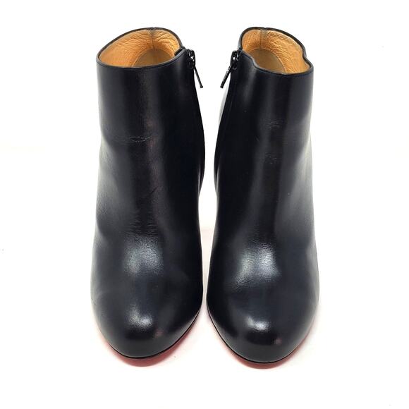 Christian Louboutin Belle 100 Ankle Boots Calf Leather Red-Sole Black Size 39 - Picture 3 of 15